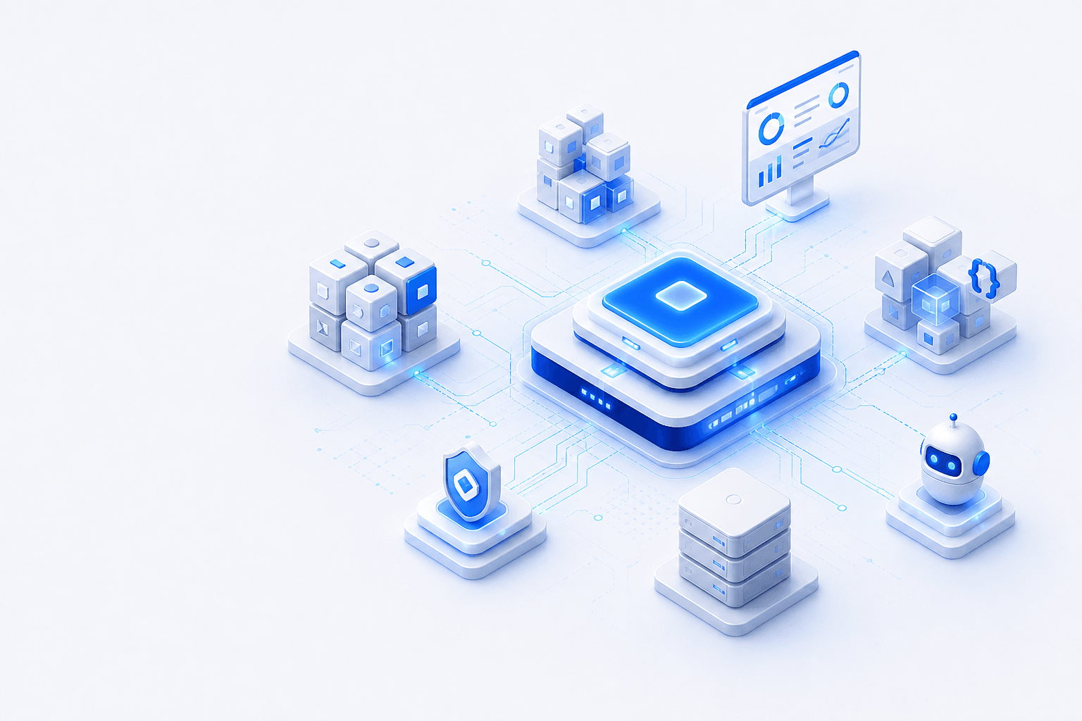Arquitetura modular de software sob medida integrada a sistemas enterprise, APIs e AgentsAI